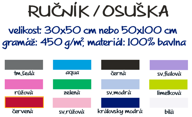 varianty osušek a ručníků