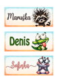Nažehlovací jmenovka Funny Animals