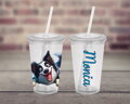 Plastový pohárek s brčkem Border Collie