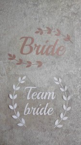 nažehlovačky na trička Bride a Team bride