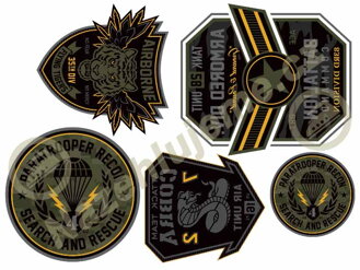 Nažehlovací arch Army odznaky