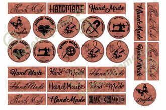 Nažehlovací arch Hand made štítky