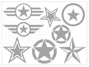 Nažehlovačka Army hvězdy Reflexní nažehlovací arch Army hvězdy