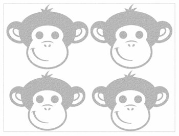 Reflexní nažehlovací arch Opička hlava