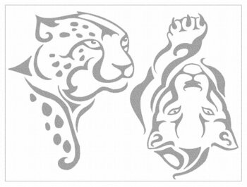 Reflexní nažehlovací arch Puma a gepard