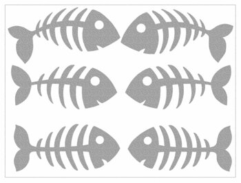 Reflexní nažehlovací arch Ryba kostra 2