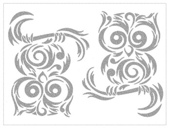 Nažehlovačka Sova ornament Reflexní nažehlovací arch Sova ornament