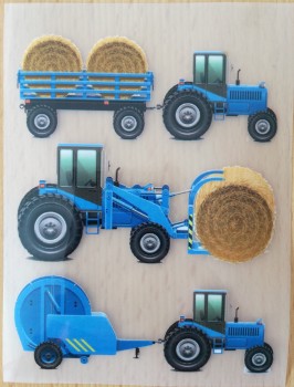 Barevný nažehlovací arch s traktory pro děti