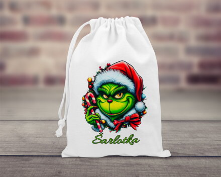 Bavlněný pytlík stahovací Grinch