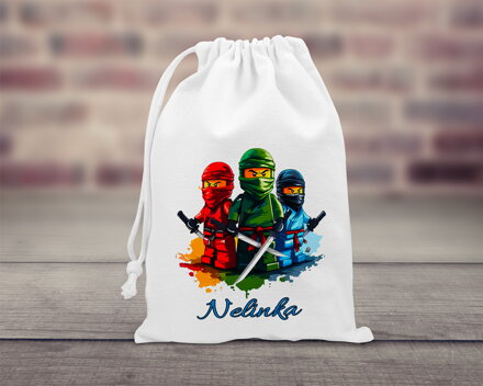 Bavlněný pytlík stahovací Ninja