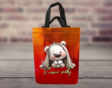 Dárková taška Vánoční kreslený medvídek Dárková taška Vánoční kreslený medvídek