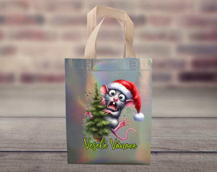 Dárková taška Vánoční Myš Dárková taška Vánoční Myš
