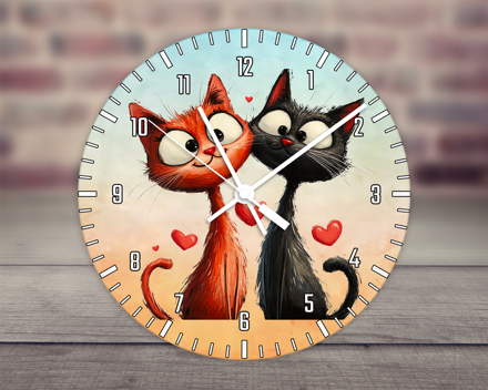 Hodiny Cat love
