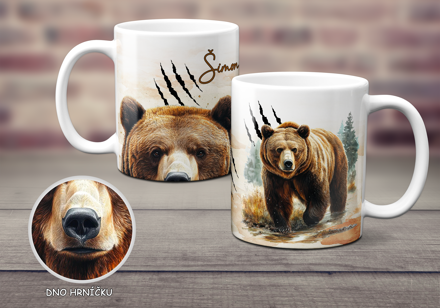 Keramický hrnek s obličejem Grizzly