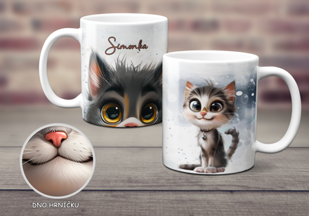 Keramický hrnek s obličejem Kočky