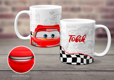 Keramický hrnek s obličejem Červené auto