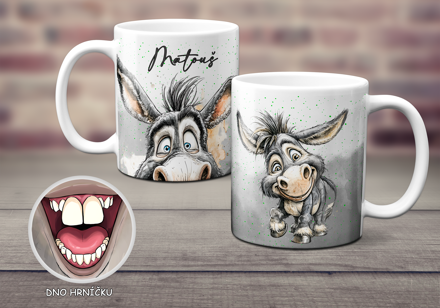 Keramický hrnek s obličejem Oslík