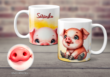 Keramický hrnek s obličejem Prasátko