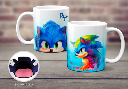 Keramický hrnek s obličejem Modrý ježek