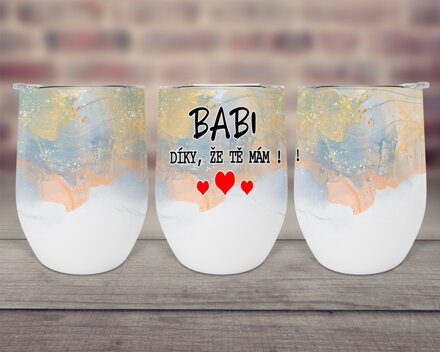 Pohárek KÁVA & VÍNO Babi děkuji