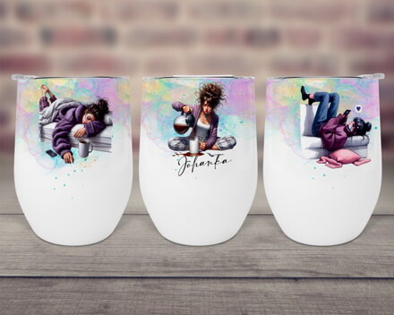 Pohárek KÁVA & VÍNO Hard Day girl