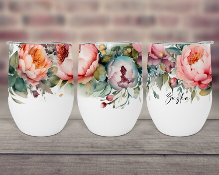 Pohárek KÁVA & VÍNO Květinový 2