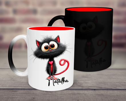 Magický hrnek Černý kocourek