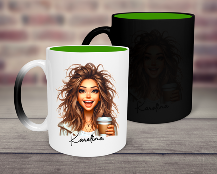 Magický hrnek Žena s kávou