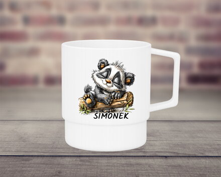 Plastový hrnek barevný Kreslená Panda