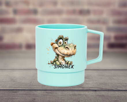 Plastový hrnek barevný Kreslený DINO