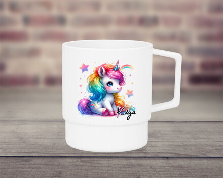 Plastový hrnek barevný Unicorn
