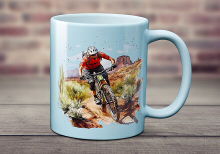 Pastelový keramický hrnek Bike