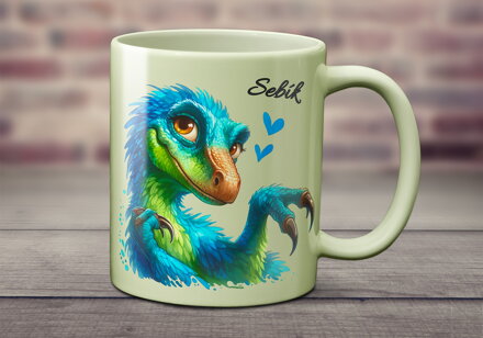 Pastelový keramický hrnek Crazy Dinosauři