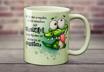 Pastelový keramický hrnek Hloupí lidé