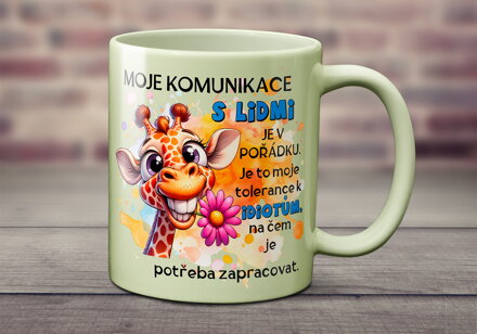 Pastelový keramický hrnek Komunikace