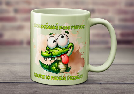 Pastelový keramický hrnek Mimo provoz