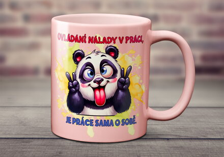 Pastelový keramický hrnek Práce sama o sobě