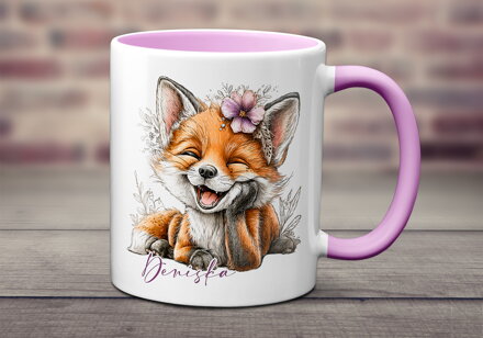 Hrnek Květinová kreslená Liška