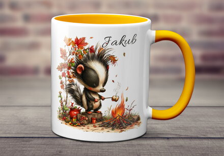 Hrnek Podzimní kreslená zvířátka