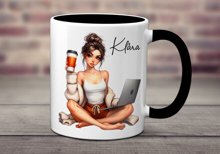 Keramický hrnek Women with Coffee