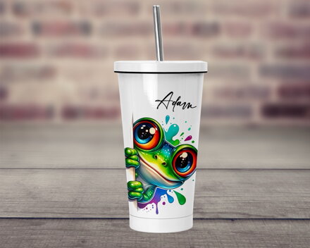 Termopohárek s brčkem Anime color