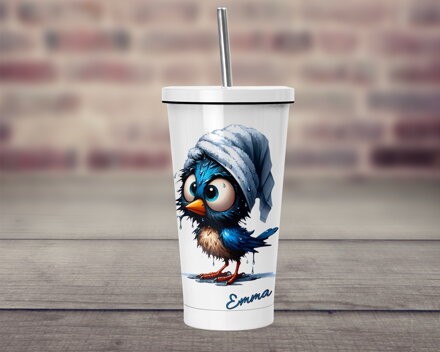 Termopohárek s brčkem Ptáčci