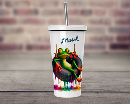 Termopohárek s brčkem Crazy