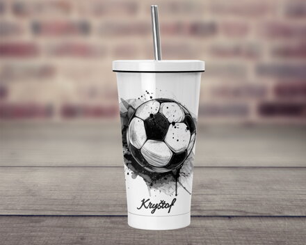 Termopohárek s brčkem Fotbal