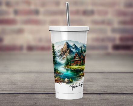 Termopohárek s brčkem Kempování