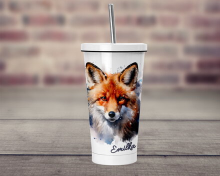 Termopohárek s brčkem Liška