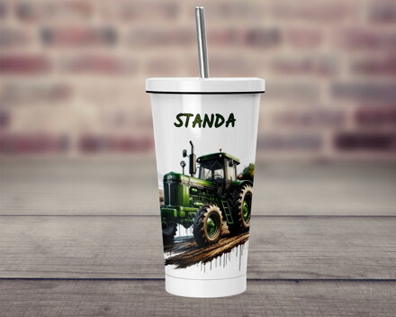 Termopohárek s brčkem Traktory a kombajny