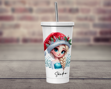 Termopohárek s brčkem Vánoční Frozen
