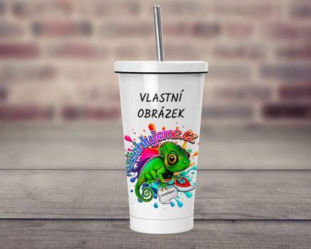 Termopohárek s brčkem VLASTNÍ OBRÁZEK