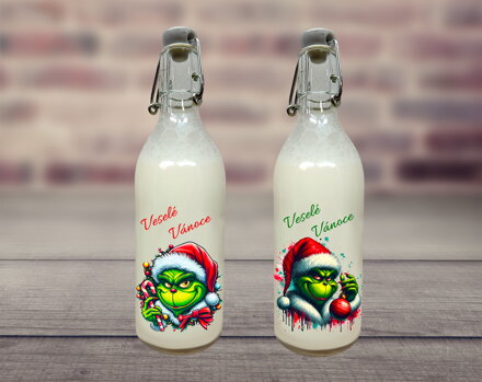 Skleněná lahev Grinch